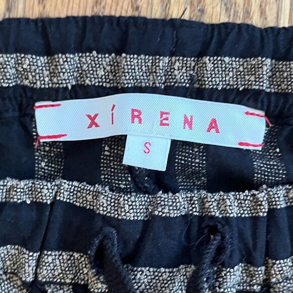 XIRENA Kalvyn Black Champagne Stripe Textured Drawstring Pants   Women's Size S - Picture 3 of 8